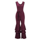 Plus Size V Neck Sleeveless Falbala Design Jumpsuits #Jumpsuit # SA-BLL55365-3 Women's Clothes and Jumpsuits & Rompers by Sexy Affordable Clothing