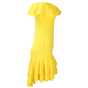 Chandra Yellow Ruffle Dress #Bodycon Dress #Yellow #Ruffle Dress SA-BLL362065-2 Fashion Dresses and Midi Dress by Sexy Affordable Clothing