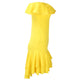 Chandra Yellow Ruffle Dress #Bodycon Dress #Yellow #Ruffle Dress SA-BLL362065-2 Fashion Dresses and Midi Dress by Sexy Affordable Clothing