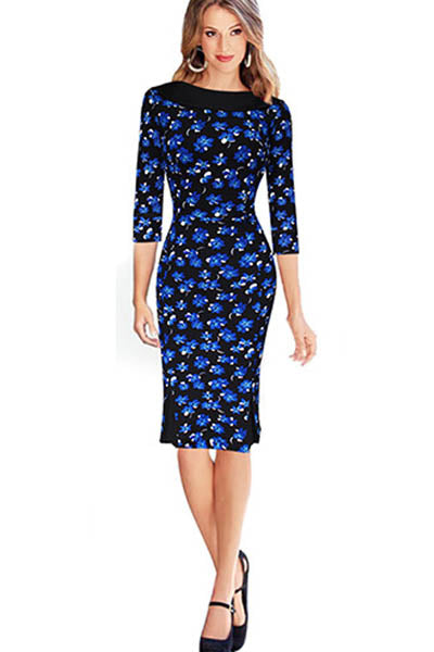 Women Slim 3/4 Sleeves Pencil Dress – SEXY AFFORDABLE CLOTHING