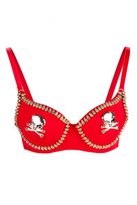 Womens Skull Padded Bra Dance Top  SA-BLL32560-1 Sexy Lingerie and Bra and Bikini Sets by Sexy Affordable Clothing