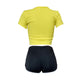 Fashion Sexy Sports Crop Top and Shorts #Two Piece #Crop Top #Sports SA-BLL282772 Sexy Clubwear and Pant Sets by Sexy Affordable Clothing