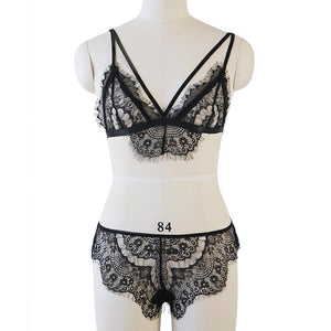 Black Sexy Delicate Eyelash Lace Lingerie Set #Black #Two Piece SA-BLL3061 Out Of Stock by Sexy Affordable Clothing