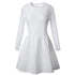 Fashion White Lace Long Sleeves Short Party Dress #White #Pleated