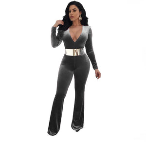 V Sexy Fashion Conjoined Pants #V Neck #Long Sleeve SA-BLL55386-2 Women's Clothes and Jumpsuits & Rompers by Sexy Affordable Clothing