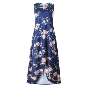 High Low Floral Maxi Dress #Blue SA-BLL51417-2 Fashion Dresses and Maxi Dresses by Sexy Affordable Clothing