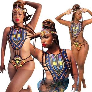 African Dashiki One-Piece Sexy Swimwear #Dashiki #African SA-BLL32629 Sexy Swimwear and Bikini Swimwear by Sexy Affordable Clothing