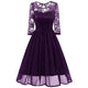 Retro Chiffon And Lace Dress #Midi Dress #Purple #Retro Dress SA-BLL36098-4 Fashion Dresses and Skater & Vintage Dresses by Sexy Affordable Clothing