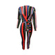 Marbella V Collar Jumpsuit (Black Multi) #Jumpsuit #V Neck #Stripe SA-BLL55256 Women's Clothes and Jumpsuits & Rompers by Sexy Affordable Clothing