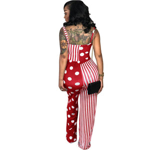 Casual Dots Printed Striped Jumpsuit #Printed #Straps #Dot SA-BLL55601-2 Women's Clothes and Jumpsuits & Rompers by Sexy Affordable Clothing