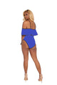 Chic Ruffle Strapless Bodysuit #Blue SA-BLL81190-3 Women's Clothes and Bodysuits by Sexy Affordable Clothing