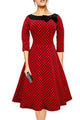 Vintage Slash Neck Bowknot Polka Dot Skater-dress  SA-BLL36069-1 Fashion Dresses and Skater & Vintage Dresses by Sexy Affordable Clothing