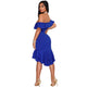 Chandra Cobalt Blue Ruffle Dress #Midi #Blue #Ruffle Dress SA-BLL362065-3 Fashion Dresses and Midi Dress by Sexy Affordable Clothing