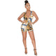 Chloe Halter Tropical Print Romper #Halter #Print SA-BLL55475-2 Women's Clothes and Jumpsuits & Rompers by Sexy Affordable Clothing