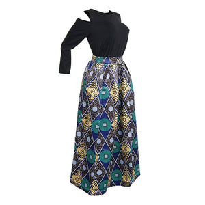 African Print Thicken Long Sleeve Blouse and Long Skirt #Long Sleeve #Two Piece #Print #Dashiki #African SA-BLL2435-3 Sexy Clubwear and Skirt Sets by Sexy Affordable Clothing