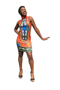 Ethnic Style Round Neck Sleeveless Totem Printed Mini Dress  SA-BLL28072-4 Fashion Dresses and Mini Dresses by Sexy Affordable Clothing
