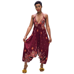 Printed Bohemian Goddess Jumpsuit (Red) #Printed #Straps #Bohemian SA-BLL55584-2 Women's Clothes and Jumpsuits & Rompers by Sexy Affordable Clothing