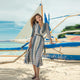 Chiffon Printed Long Sleeve Beach Dress #White #Blue SA-BLL384941 Sexy Swimwear and Cover-Ups & Beach Dresses by Sexy Affordable Clothing