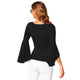 Round Neck Plain Blouse Top With Wide Sleeves #Round Neck SA-BLL611-1 Women's Clothes and Blouses & Tops by Sexy Affordable Clothing