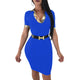 Short Sleeve Office Dress With Collared Neck #Blue #Short Sleeve #Collared Neck SA-BLL282512-2 Fashion Dresses and Mini Dresses by Sexy Affordable Clothing