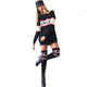 Contrast Color Letter Print Casual Sweatshirt Dress #Black SA-BLL355-1 Women's Clothes and Blouses & Tops by Sexy Affordable Clothing