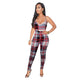 Lattice Straps Colorful Checks Jumpsuit #Straps #Lattice SA-BLL55516-3 Women's Clothes and Jumpsuits & Rompers by Sexy Affordable Clothing