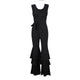 Plus Size V Neck Sleeveless Falbala Design Black Jumpsuits #Jumpsuit #Black SA-BLL55365-2 Women's Clothes and Jumpsuits & Rompers by Sexy Affordable Clothing