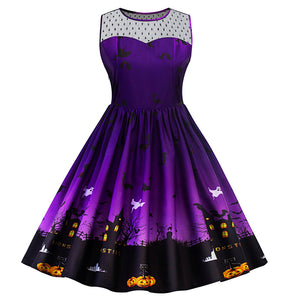 Halloween Lace Panel Dress - Purple #Purple #Halloween Dress SA-BLL362055 Fashion Dresses and Skater & Vintage Dresses by Sexy Affordable Clothing