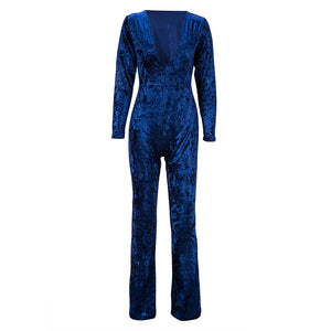 V neck Lady Jumpsuit Without Belt #V Neck #Long Sleeve SA-BLL55386-1 Women's Clothes and Jumpsuits & Rompers by Sexy Affordable Clothing