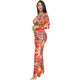 Deep V Digital Print Jumpsuit With Wide Leg #Jumpsuit #Deep V #Print SA-BLL55462-1 Women's Clothes and Jumpsuits & Rompers by Sexy Affordable Clothing