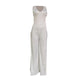 Black Cut Out Side Slit Shoulder-Strap Elegant Long Jumpsuit #White #Cut Out #Deep V-Neck #Slit SA-BLL55539-2 Women's Clothes and Jumpsuits & Rompers by Sexy Affordable Clothing