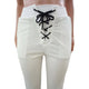 Contrast Color Lace-up Waist Casual Pants #White # SA-BLL668-2 Women's Clothes and Pants and Shorts by Sexy Affordable Clothing
