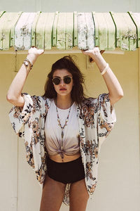 Cinnamon Wildflower Beach Summer Kimono  SA-BLL38315 Sexy Swimwear and Cover-Ups & Beach Dresses by Sexy Affordable Clothing