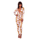 Sexy Deep V Neck Gold Chain Print Skinny Jumpsuit #Jumpsuit #White # SA-BLL55368-2 Women's Clothes and Jumpsuits & Rompers by Sexy Affordable Clothing