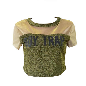 BOY TRAP Personality Back Hollow Out Letter T Shirt  SA-BLL433 Women's Clothes and Women's T-Shirts by Sexy Affordable Clothing