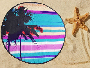 Beach Towel Round Blanket Swim Tropical Beach Sunset/Palm Tree  SA-BLL38351 Sexy Swimwear and Beach Towel by Sexy Affordable Clothing