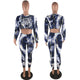 Animal Print Cut Out Crop And Long Pants #Long Sleeve #Two Piece #Round Neck SA-BLL2741-2 Sexy Clubwear and Pant Sets by Sexy Affordable Clothing