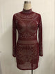 High Collar Women Fashion Sexy Sequins Dresses #Sequins SA-BLL2722-1 Fashion Dresses and Mini Dresses by Sexy Affordable Clothing