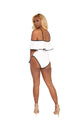 Chic Ruffle Strapless Bodysuit #White # SA-BLL81190-2 Women's Clothes and Bodysuits by Sexy Affordable Clothing