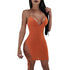 Lace-Up Side Bodycon Mini Dress #Orange