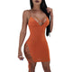 Lace-Up Side Bodycon Mini Dress #Orange SA-BLL27968-2 Fashion Dresses and Mini Dresses by Sexy Affordable Clothing