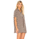 Coffee Stripe Polyester Beach Cover up Shirt With Buttons #Stripe #Buttons SA-BLL38552 Sexy Swimwear and Cover-Ups & Beach Dresses by Sexy Affordable Clothing