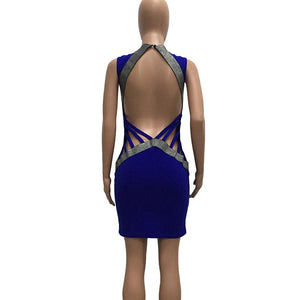 Shining Sexy Backless V-Neck Little Dress #V Neck #Sleeveless #Hollow Out SA-BLL2421-4 Fashion Dresses and Mini Dresses by Sexy Affordable Clothing