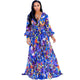 Long Sleeve Maxi Chiffon Wrap Dress #V Neck #Long Sleeve #Flower Print SA-BLL5067-3 Fashion Dresses and Maxi Dresses by Sexy Affordable Clothing