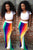 Rainbow Printing Design Long Dress with White Short Sleeves CropSA-BLL51204 Fashion Dresses and Maxi Dresses by Sexy Affordable Clothing