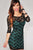 Green Round Neck Slim Package Hip Hollow Long Sleeve DressSA-BLL27698-1 Fashion Dresses and Mini Dresses by Sexy Affordable Clothing