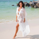 White Flowers Chiffon Maxi Dress #Maxi Dress #Beach Dress #White # SA-BLL5074-1 Sexy Swimwear and Cover-Ups & Beach Dresses by Sexy Affordable Clothing