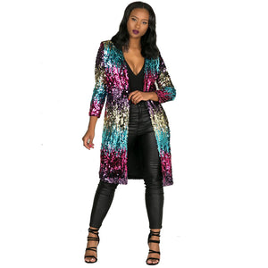 Autumn Long Sleeve Sequins Loose Open Front Cardigan Coat #Cardigan #Long Sleeve #Sequins SA-BLL648 Women's Clothes and Blouses & Tops by Sexy Affordable Clothing