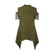 Hollow Out Back Split Slim Casual Tops #Top #Olive Green SA-BLL578-4 Women's Clothes and Blouses & Tops by Sexy Affordable Clothing