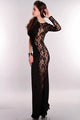 Black One Shoulder Lace Long Sleeve Dress  SA-BLL5007-2 Fashion Dresses and Evening Dress by Sexy Affordable Clothing